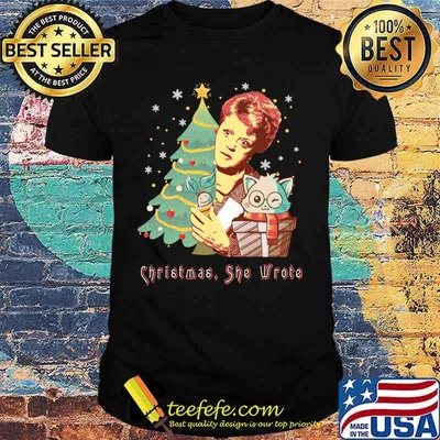 Christmas she wrote cat shirt