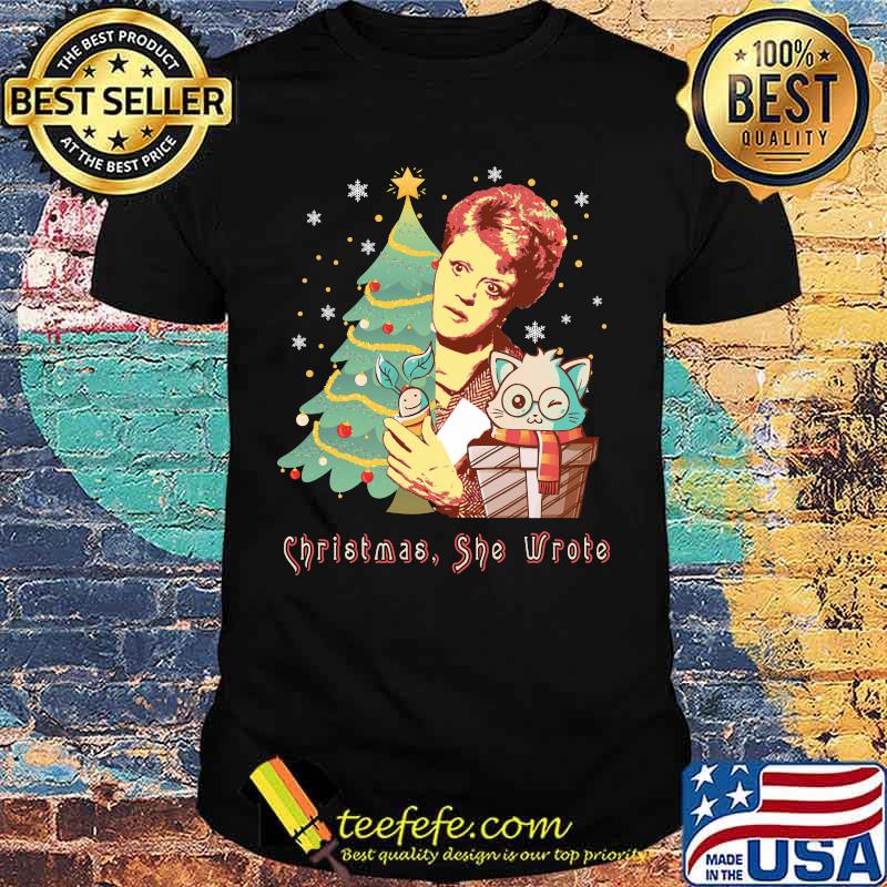 Christmas she wrote cat shirt