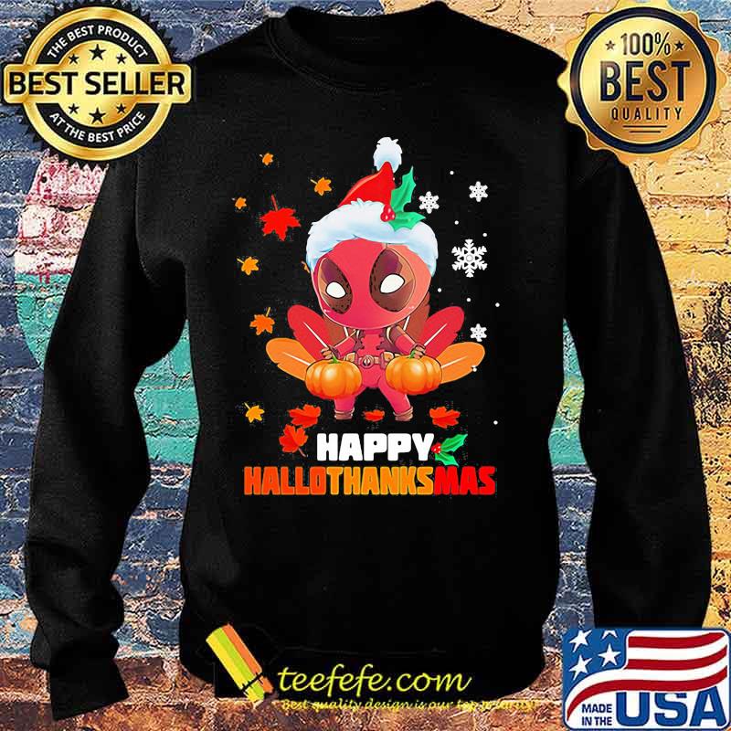 Deadpool happy hallothanksmas halloween thanksgiving christmas s Sweater Deadpool happy hallothanksmas halloween thanksgiving christmas s Sweater