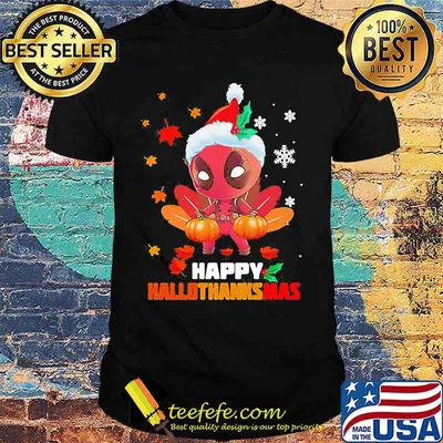 Deadpool happy hallothanksmas halloween thanksgiving christmas shirt