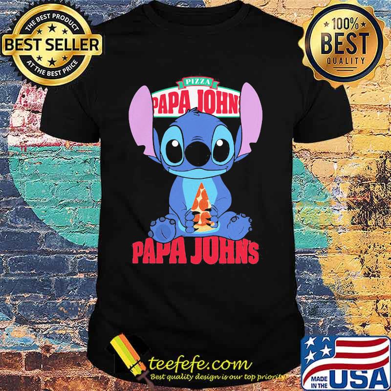 Disney stitch papa john logo shirt