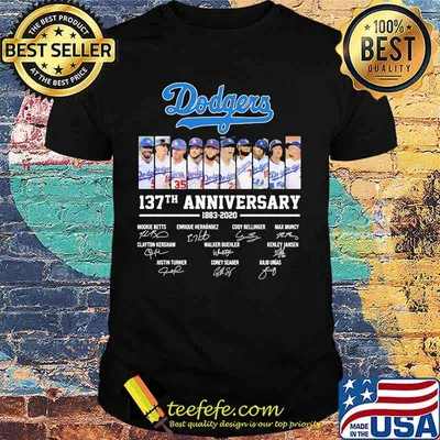Dodgers 137th anniversary memory  signatures shirt