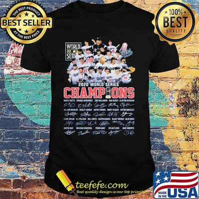 Dodgers 2020 world series champion signatures shirt
