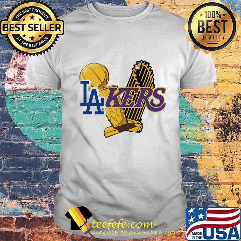 Dodgers Lakers 2020 World Champions Trophies Champions Shirt