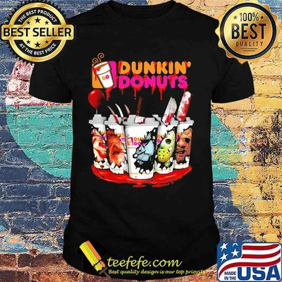 Dunkin Donuts Horror character Halloween michael myers IT shirt