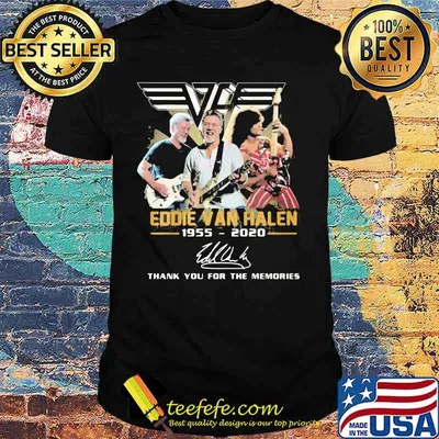 Eddie van halen 1955 2020 thank for the memories signature light shirt