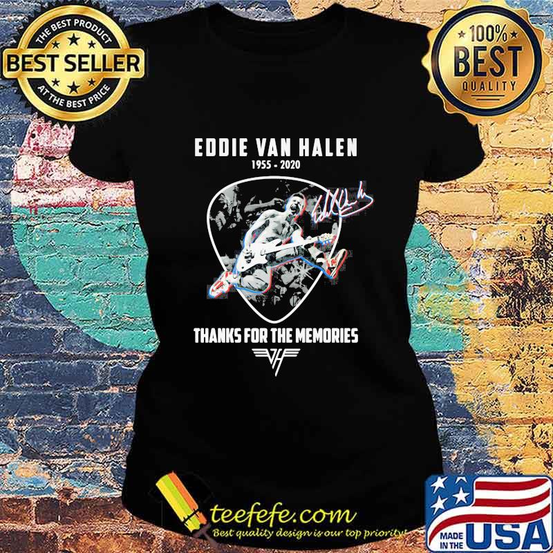 Eddie van halen 1955 2020 thank for the memories signature s Ladies tee Eddie van halen 1955 2020 thank for the memories signature s Ladies tee
