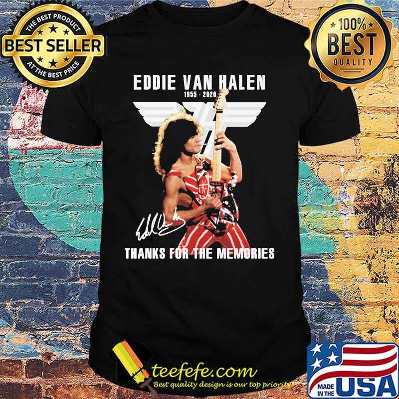 Eddie van halen 1955 2020 thank for the memories signature vintage retro shirt