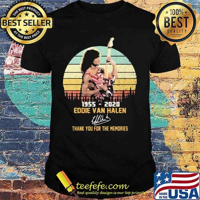 Eddie van halen 1955 2020 thank for the memories signature vintage retro shirt