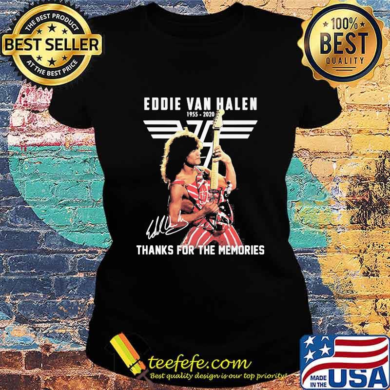 Eddie van halen 1955 2020 thank for the memories signatures s Ladies tee Eddie van halen 1955 2020 thank for the memories signatures s Ladies tee