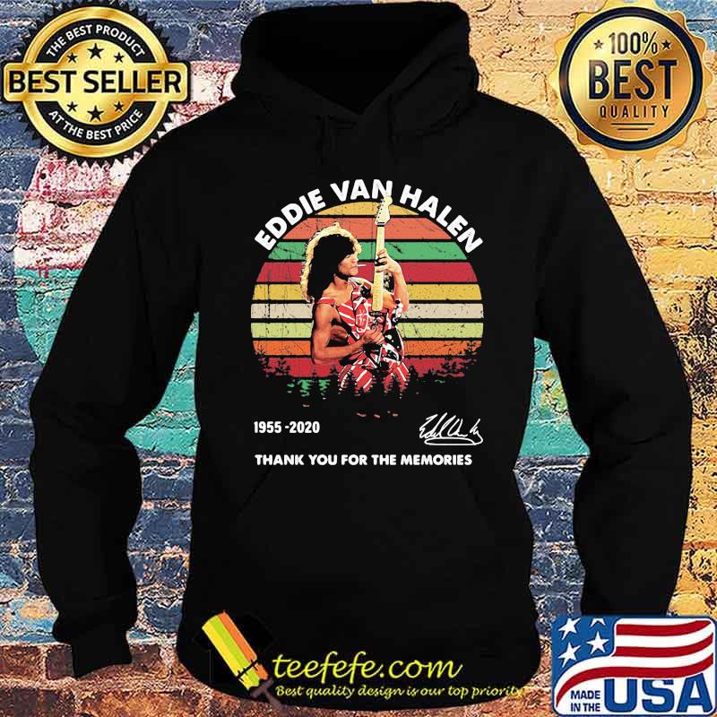 Eddie van halen 65th anniversary 1955 2020 thank for the memories signatures vintage retro s Hoodie Eddie van halen 65th anniversary 1955 2020 thank for the memories signatures vintage retro s Hoodie