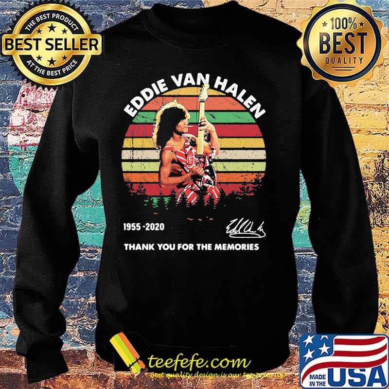 Eddie van halen 65th anniversary 1955 2020 thank for the memories signatures vintage retro s Sweater Eddie van halen 65th anniversary 1955 2020 thank for the memories signatures vintage retro s Sweater