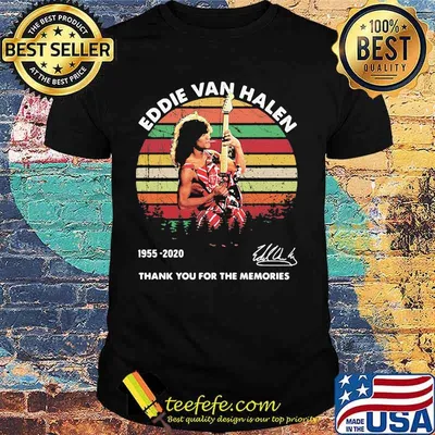 Eddie van halen 65th anniversary 1955 2020 thank for the memories signatures vintage retro shirt