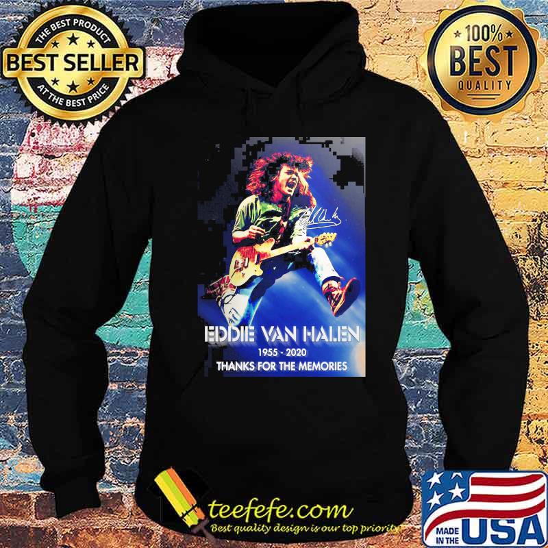 Eddie van halen playing guitar 1955 2020 thank for the memories signature s Hoodie Eddie van halen playing guitar 1955 2020 thank for the memories signature s Hoodie