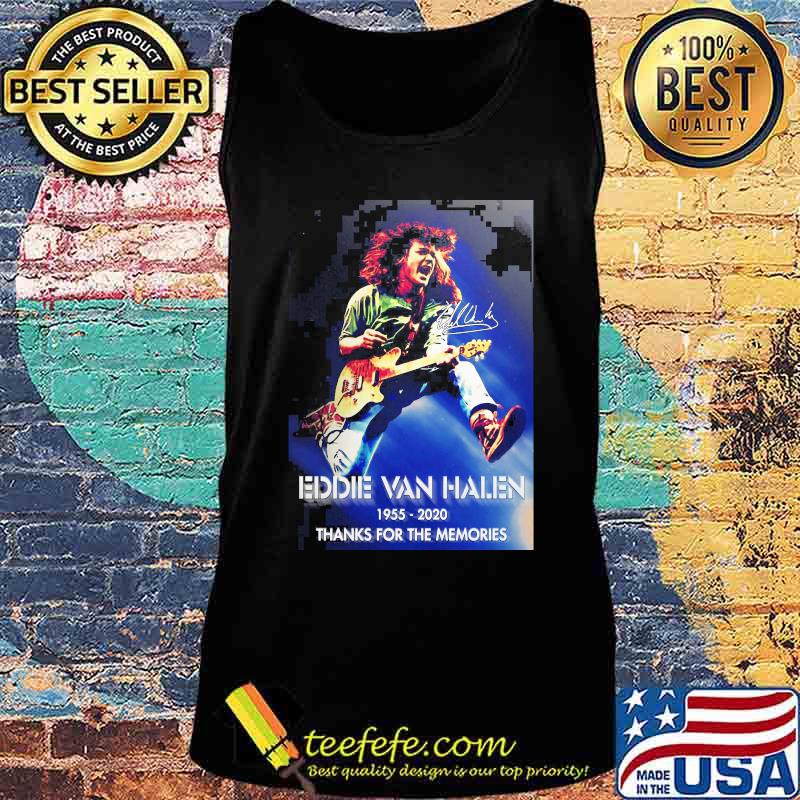 Eddie van halen playing guitar 1955 2020 thank for the memories signature s Tank top Eddie van halen playing guitar 1955 2020 thank for the memories signature s Tank top