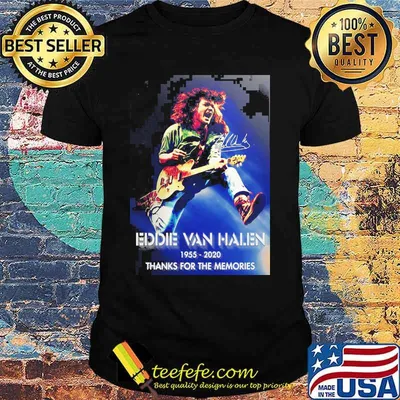 Eddie van halen playing guitar 1955 2020 thank for the memories signature shirt