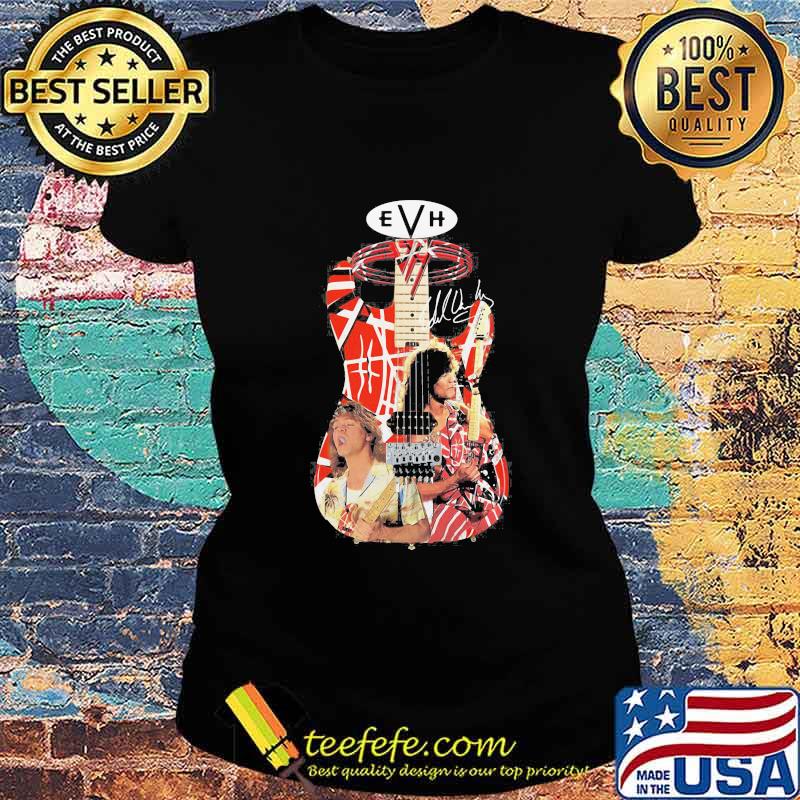 Eddie van halen playing guitar signature vintage s Ladies tee Eddie van halen playing guitar signature vintage s Ladies tee