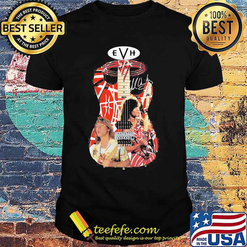 Eddie van halen playing guitar signature vintage shirt