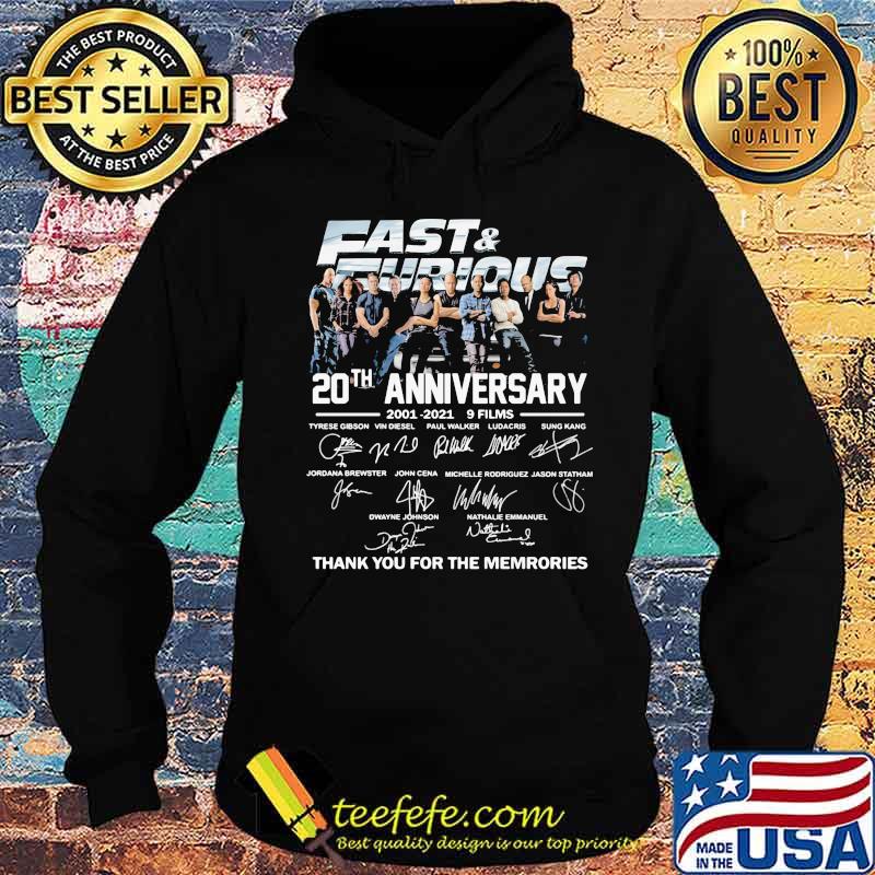 Fast and furious 20th anniversary 2001 2021 9 films thank for the memories signatures s Hoodie Fast and furious 20th anniversary 2001 2021 9 films thank for the memories signatures s Hoodie