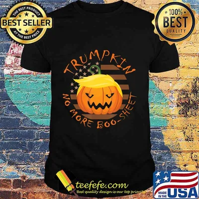 Funny Trumpkin No More Boo Sheet Halloween US Flag Costume T-Shirt