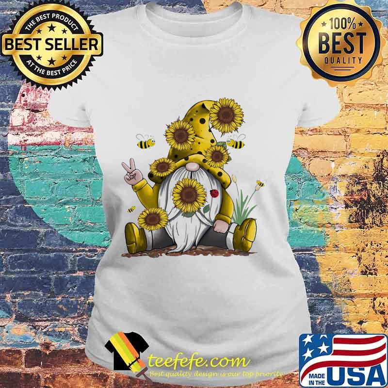 Gnomes sunflowers and bee s Laides tee Gnomes sunflowers and bee s Laides tee
