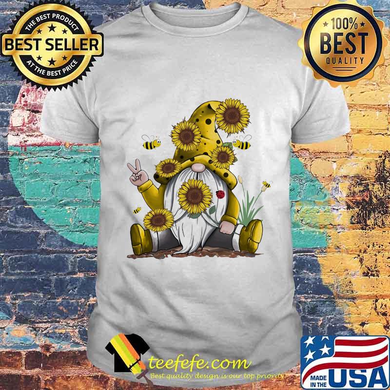 Gnomes sunflowers and bee shirt