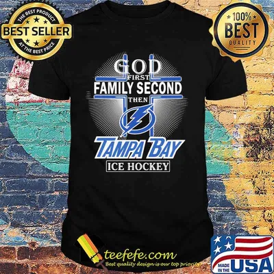 God first family second then tampa bay lightning ice hockey shirt
