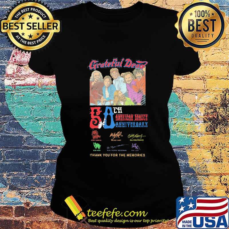 Grateful dead 55th american beauty anniversary 1965 2020 thank for the memories signatures retro s Ladies tee Grateful dead 55th american beauty anniversary 1965 2020 thank for the memories signatures retro s Ladies tee