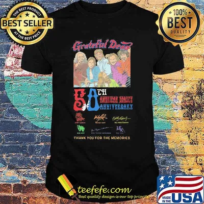 Grateful dead 55th american beauty anniversary 1965 2020 thank for the memories signatures retro shirt