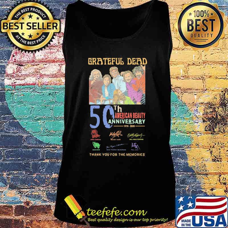 Grateful dead 55th american beauty anniversary 1965 2020 thank for the memories signatures s Tank top Grateful dead 55th american beauty anniversary 1965 2020 thank for the memories signatures s Tank top