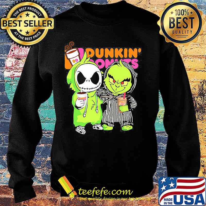Grinch and jack skellington drink dunkin donuts s Sweater Grinch and jack skellington drink dunkin donuts s Sweater