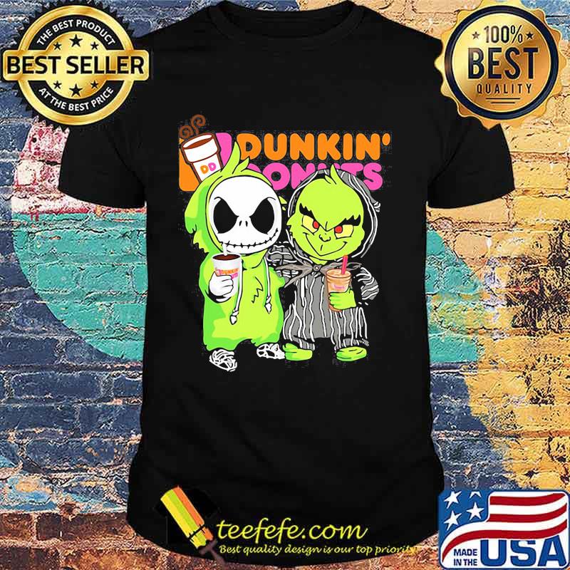 Grinch and jack skellington drink dunkin donuts shirt Grinch and jack skellington drink dunkin donuts shirt