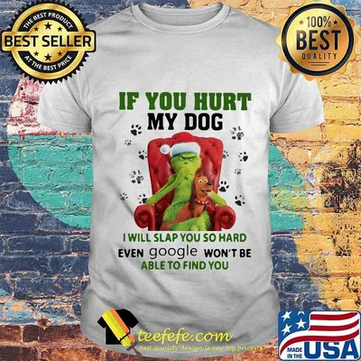 Grinch santa if you hurt my dog i will slap you so hard even google won't be able to find you christmas shirt