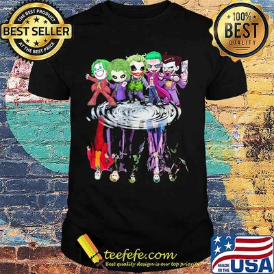 Halloween horror characters chibi water reflection shirt