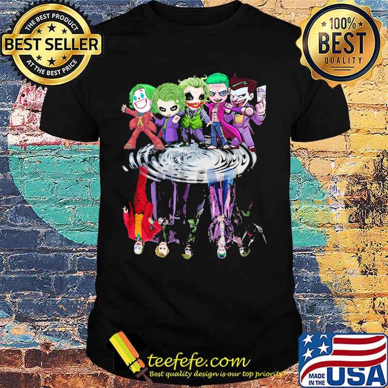Halloween horror characters chibi water reflection shirt