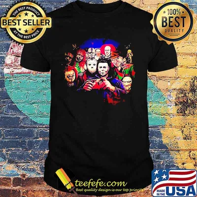 Halloween horror characters colorado flag shirt