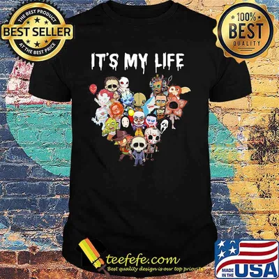 Halloween horror characters it's my life heart shirt