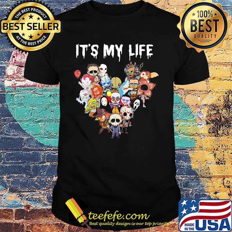 Halloween horror characters it's my life heart shirt