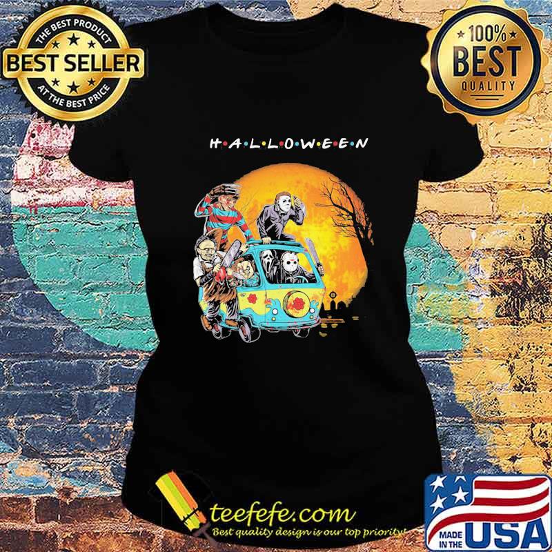 Halloween horror characters riding bus moon s Ladies tee Halloween horror characters riding bus moon s Ladies tee