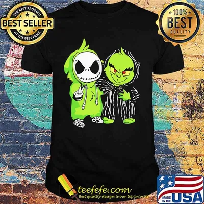 Halloween jack skellington and grinch shirt