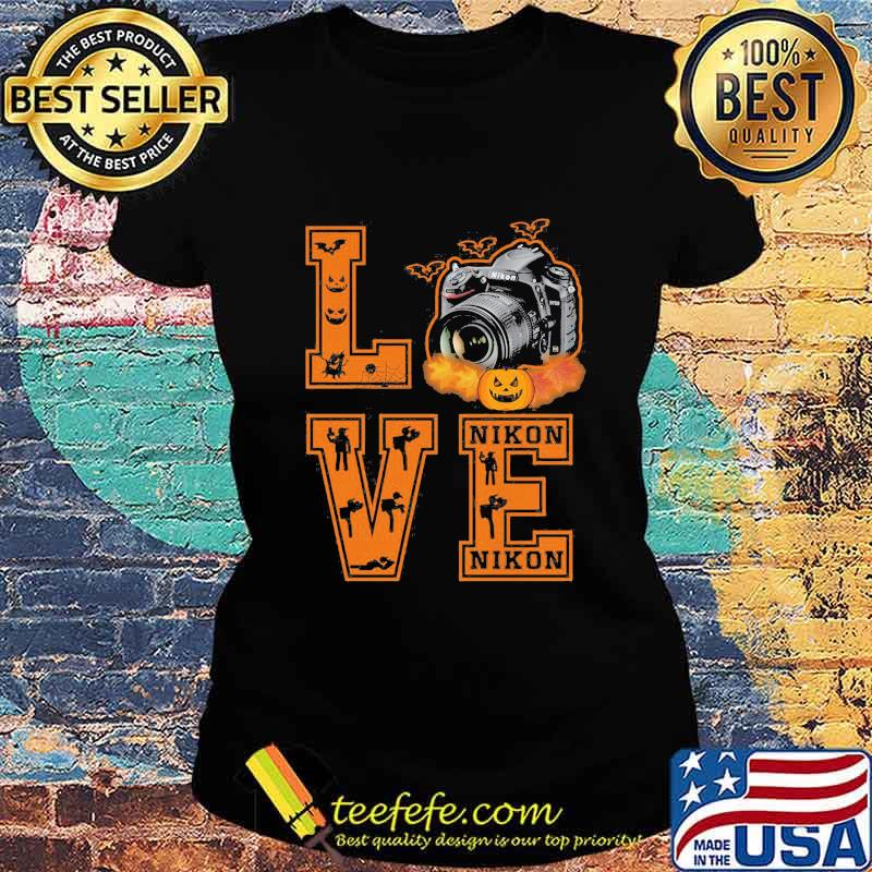 Halloween love camera nikon pumpkin s Ladies tee Halloween love camera nikon pumpkin s Ladies tee