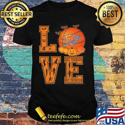 Halloween love okc thunder basketball shirt
