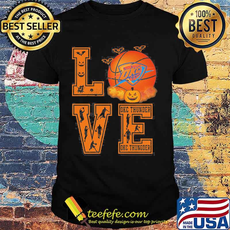 Halloween love okc thunder basketball shirt