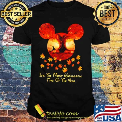 Halloween mickey mouse it's the most wonderful time of the year leaves map shirt