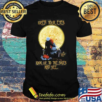 Halloween nightmare open your eyes look us to the skies and see moon shirt