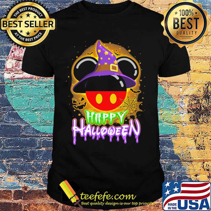 Happy halloween minnie mouse witch star moon shirt