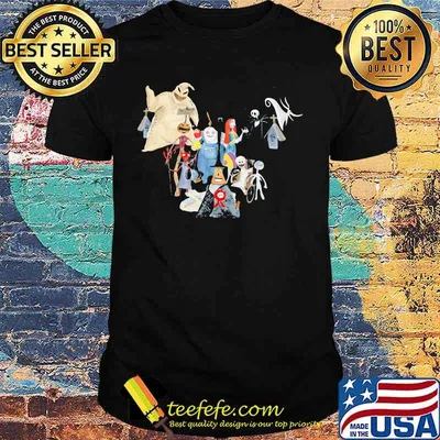 Happy halloween nightmare characters cartoon shirt