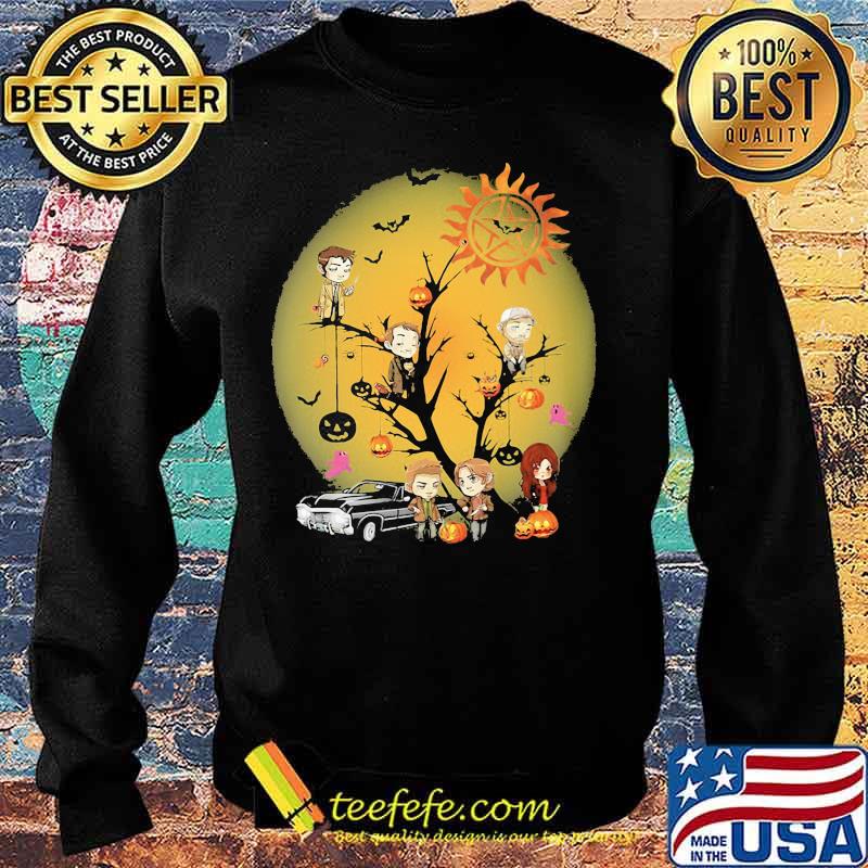 happy halloween tree supernatural characters chibi moon s Sweater happy halloween tree supernatural characters chibi moon s Sweater