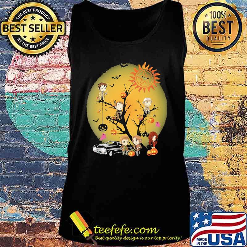 happy halloween tree supernatural characters chibi moon s Tank top happy halloween tree supernatural characters chibi moon s Tank top