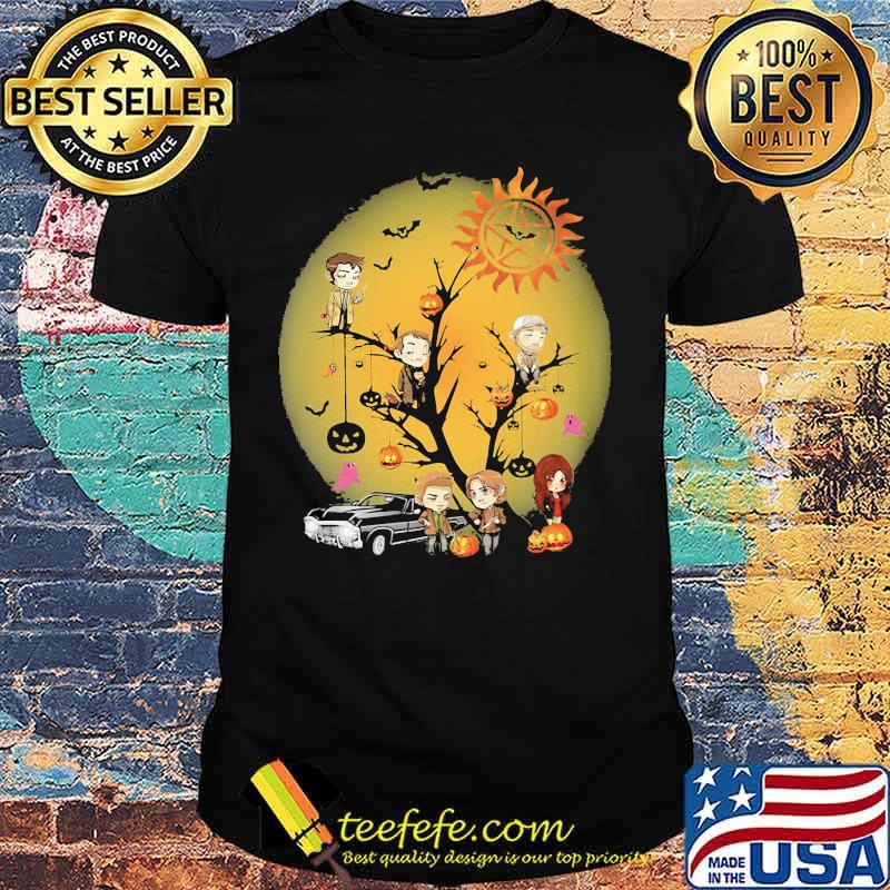 happy halloween tree supernatural characters chibi moon shirt